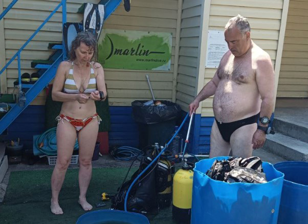 К нам присоединились дайверы из Москвы и Башкортостана